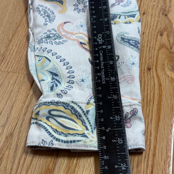 BLANKNYC Women's Jacket Size‎ L Patchwork Paisley Print Denim - Picture 6 of 8